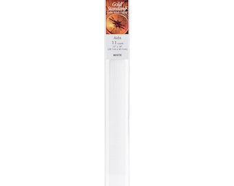 11 Count DMC Charles Craft Gold Standard Aida, 15in x 18in, Rolled, Box, White, Cross Stitch Cloth Fabric