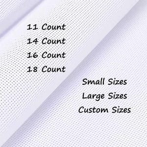11 14 16 18 Count Aida Fabric White, Cross Stitch Fabric, Aida Cloth, White Aida, Big, Large, Small, Custom Size, Fabric for Stitching