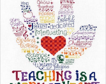 Imaginating Counted Cross Stitch Kit, Let's Hug A Teacher, Teacher Appreciation Cross Stitch, Gift for Teacher, DIY Craft Kit