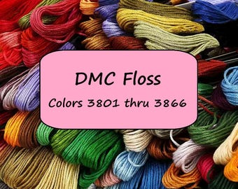 3800 Series DMC Embroidery Floss, Color 3801 Through 3866, Six Strand 8 Meters Cotton Cross Stitch Mouline Thread