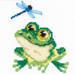 RIOLIS Counted Cross Stitch Kit, Little Frog, HB159, DIY Craft Kit, Animal, 6" x 6"
