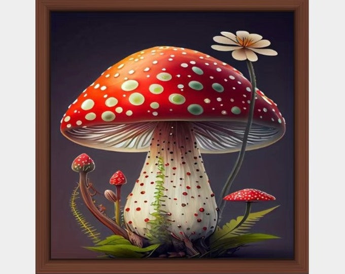 Diamond Painting Kit Mushroom Floral Nature Minimalist Etsy