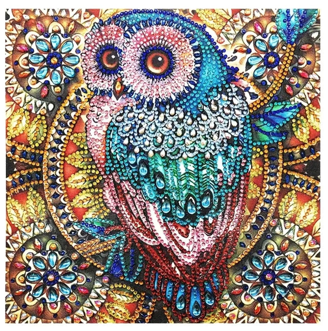 Half Owl And wolf Diamond Painting 