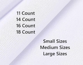 11 14 16 18 Count Aida Fabric White, Cross Stitch, Aida Cloth, White Aida, Big, Large, Medium, Small, Fabric for Stitching, Generic