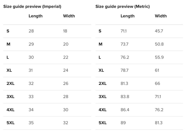 SIZE CHART