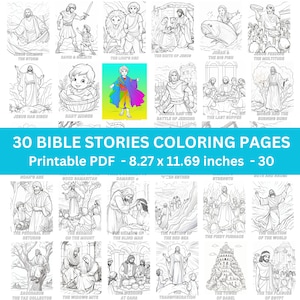 30 Bibelgeschichten Malbuch für Kinder
