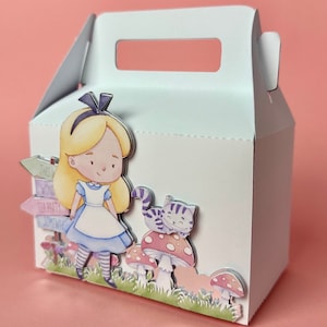 Alice in Wonderland favor box | Personalized Alice gable favor box | Alice in Wonderland party decorations | Alice in Wonderland theme party