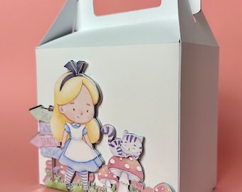 Alice in Wonderland favor box | Personalized Alice gable favor box | Alice in Wonderland party decorations | Alice in Wonderland theme party