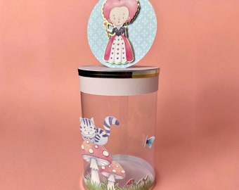 Alice in Wonderland favor box | Personalized Alice cylinder box | Alice in Wonderland party decorations | Alice in Wonderland theme party