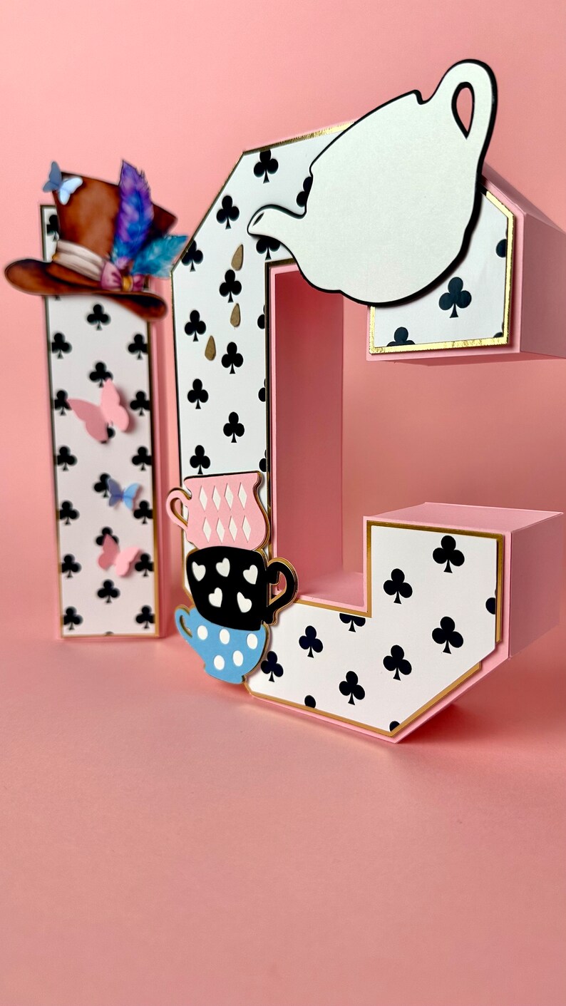 Alice in Wonderland 3D Letters | Alice in Wonderland Party Decorations ...