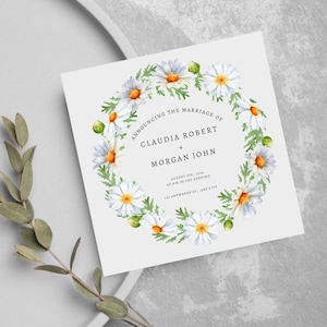Floral Wedding Card | Wedding Day Card | Happy Wedding Day | Congratulations Card | Greetings Card | Printable Card | Editable Wedding Card