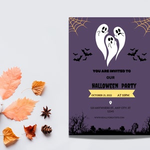 Editable Halloween Invitation, HalloweenParty Invitation, Halloween Invitation, Halloween Invitation, Halloween Printable card, Spookyinvite