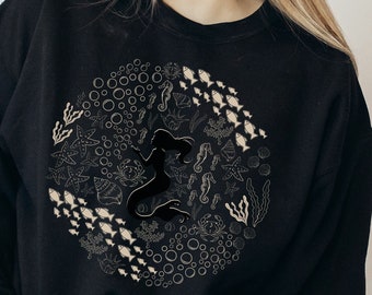 Mermaid Seascape Sweatshirt | Cozy Sweatshirt | Mermaid | Mermaid Core | Under the Sea | Unisex Sweatshirt | Sea Life | Mermaid Gift