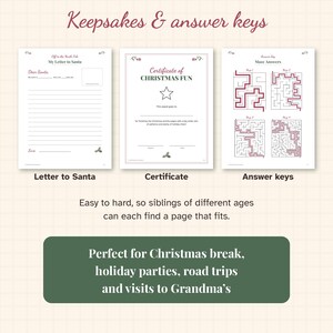 Christmas Activity Pages for Kids, 33 Printable Pages with Mazes, Coloring, Word Search, Classroom or Church Party Activity PDF image 4
