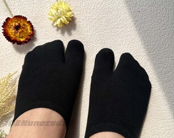 Calcetines japoneses Tabi con dedos separados: calcetines tobilleros de algodón para mujer
