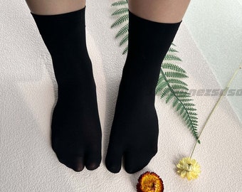 Sommer-Spitzen-Zehensocken, atmungsaktive Socken, solide Split-Toe-Socken, japanischer Stil Split-Toe-Tabi-Socken, Damen-Split-Toe-Socken, Socke, Socken von Frauen