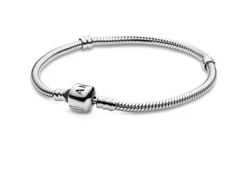 Bracelet chaîne serpent classique Silver Moments, bracelet pour femme, bracelet de tous les jours, fermoir boucle, bracelet en argent sterling, bracelet à breloques