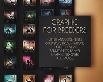 Graphic for breeders | Litter announcement | Stud dog presentation | Kennel presentation | Designs for dog breeders | Custom dog advert