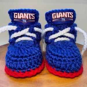 New York NY Giants baby booties shoes slippers boots 0-6 months infant toddler quality NFL fan gear