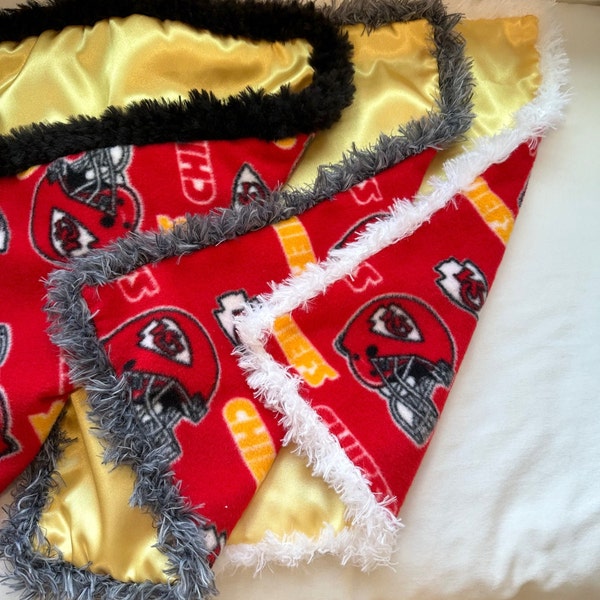 Kansas City Chiefs Snuggle Lovey, baby car seat travel blanket, fluffy soft fan gear blankie