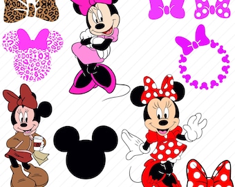 Minnie Mouse SVG Bundle: Bow Clipart, Cricut Cut Files (Digital Download)