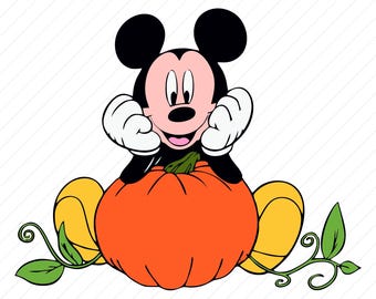 Mickey Halloween Svg | Cute Pumpkin Mickey Mouse Clipart | Disney Halloween Cut Files for Cricut and Silhouette | Png Eps Dxf
