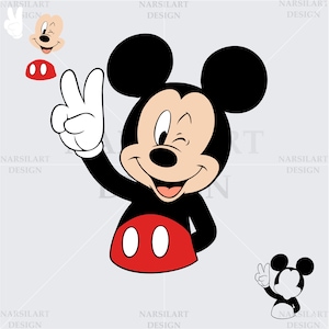 Layered SVG, Vector, Cut Files for Cricut and Silhouette Mickey Svg shirt design, cartoon svg, outline svg, eps,dxf,png