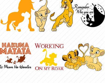 Lion King SVG Bundle | Hakuna Matata Simba Nala Clipart | Disney Digital Download | Cricut Silhouette Svg-Png-Eps-Dxf