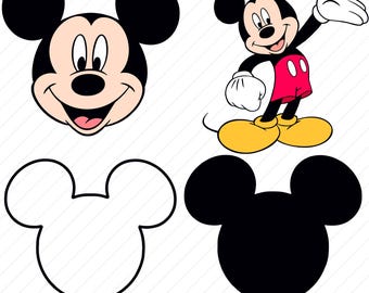 Mickey Mouse SVG Bundle | Disney Head Clipart Png-Eps-Dxf | Mouse Face Cricut Files | Kids Birthday SVG Pack