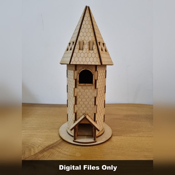 Laser Cut Dungeons & Dragons Wizard's Dice Tower - Laser Cutting Files