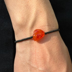 Carnelian and Japanese Glass Seed Bead Bracelet Stretch Bracelet Handmade Natural Carnelian Bracelet