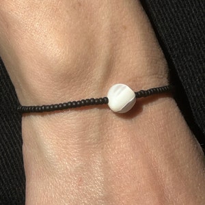 Mother of Pearl Pebble Gemstone and Japanese Glass Seed Bead Bracelet Stretch Bracelet Handmade Natural Mother of Pearl Bracelet