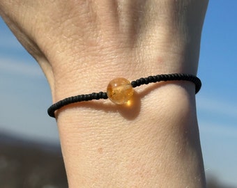 November - Citrine - Japanese Glass Seed Bead Stretch Bracelet Handmade With Citrine Beads - November Birthstone