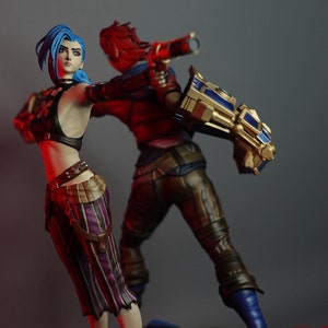 Arcane fanart Vi+Jinx figure scale 1/10-1/4 hand-painted