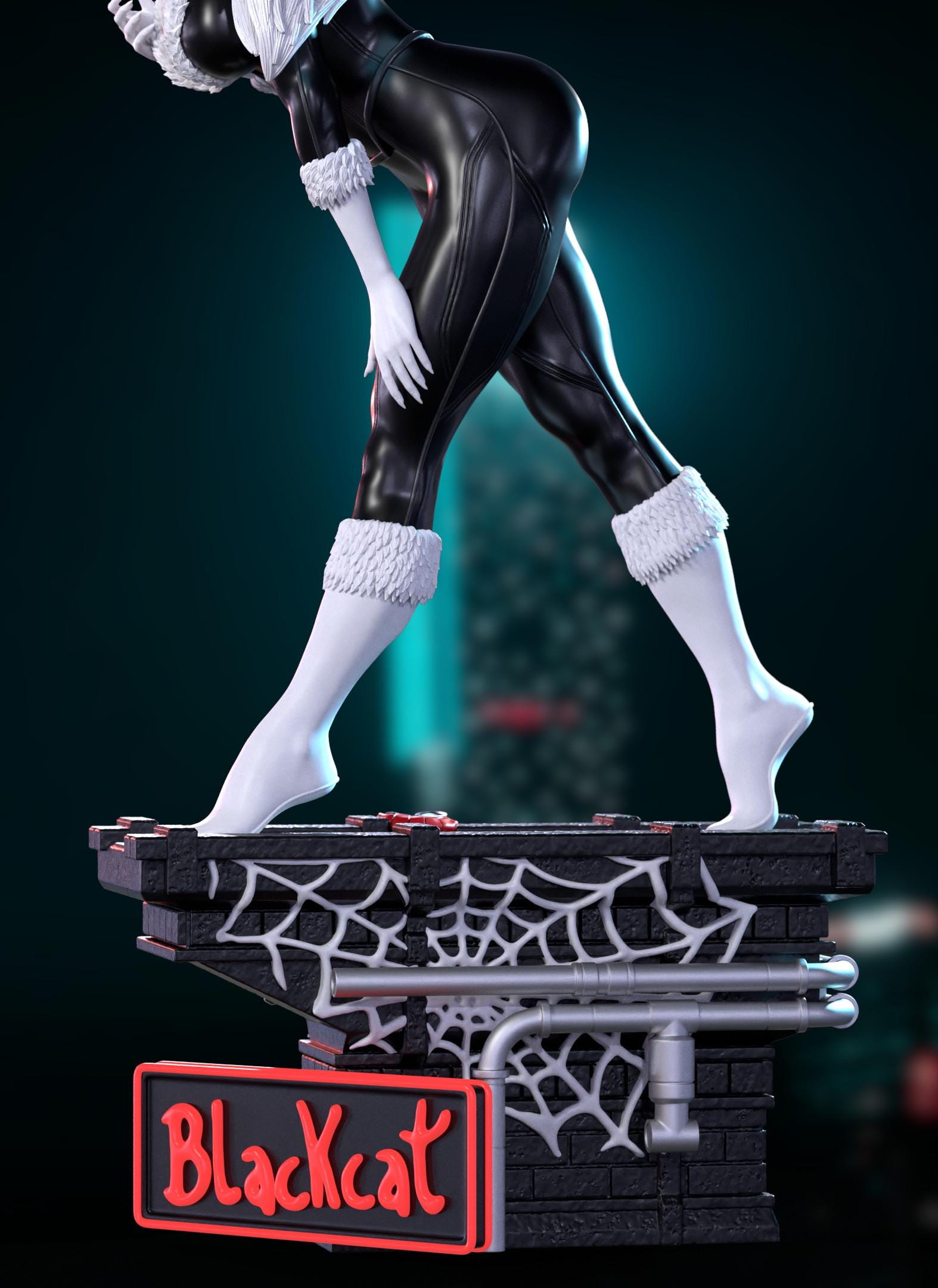 BLACK CATS シルバー フィギュア Black Cat Scale 1/10-1/4 Figure - Etsy