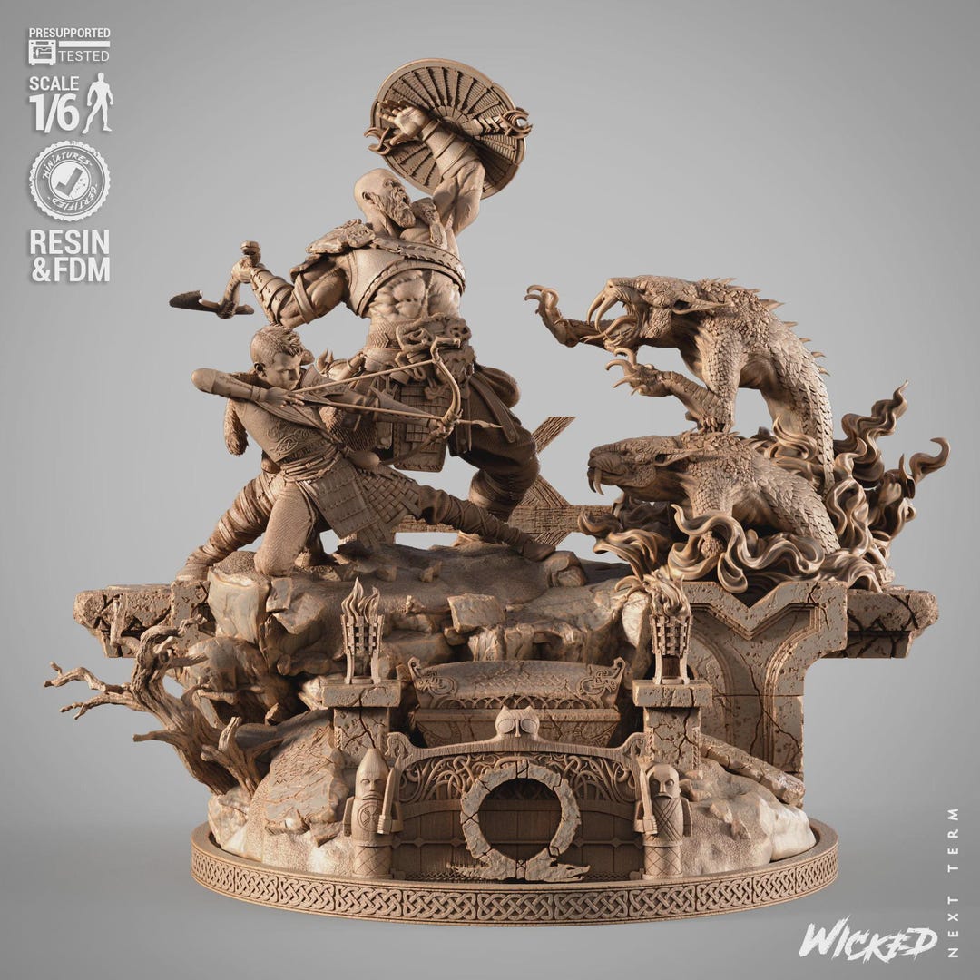 Kratos & Atreus Diorama Fanart God of War Scale 1/4-1/10 - Etsy