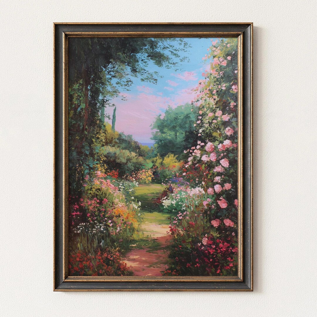 Romantic Garden Path Print, Cottagecore Landscape, English Garden ...