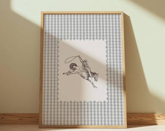 Vintage Cowboy Rodeo Retro , Printable Wall Art, For Home And Nursery, Country Western Wall Art, Digital Download