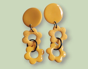 Boucles D'Oreilles Rétro Fluorescentes En Acrylique - 4 Paires Colorées - Style Années 80 - Fête - 5