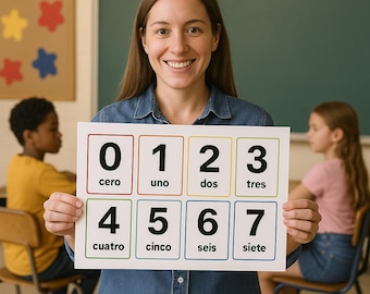 Spanish Number Flashcards – 1 to 20 Counting Cards
