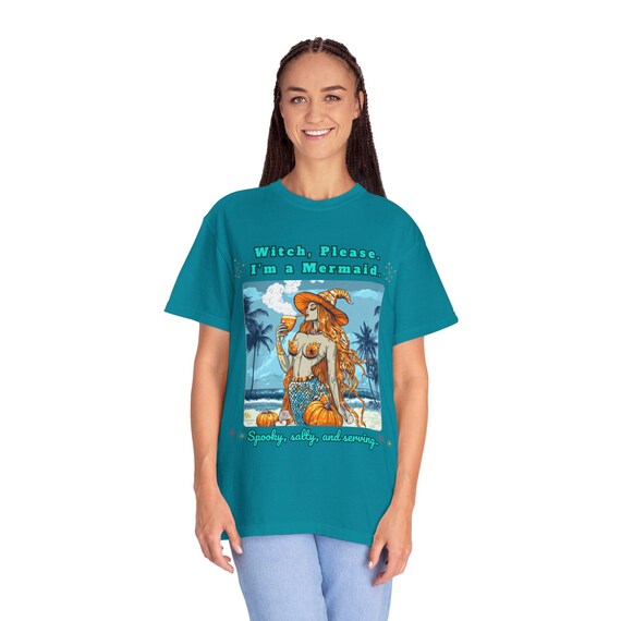 Witch Please, I'm a Mermaid | Retro Summerween T-Shirt | Comfort Colors Unisex Tee