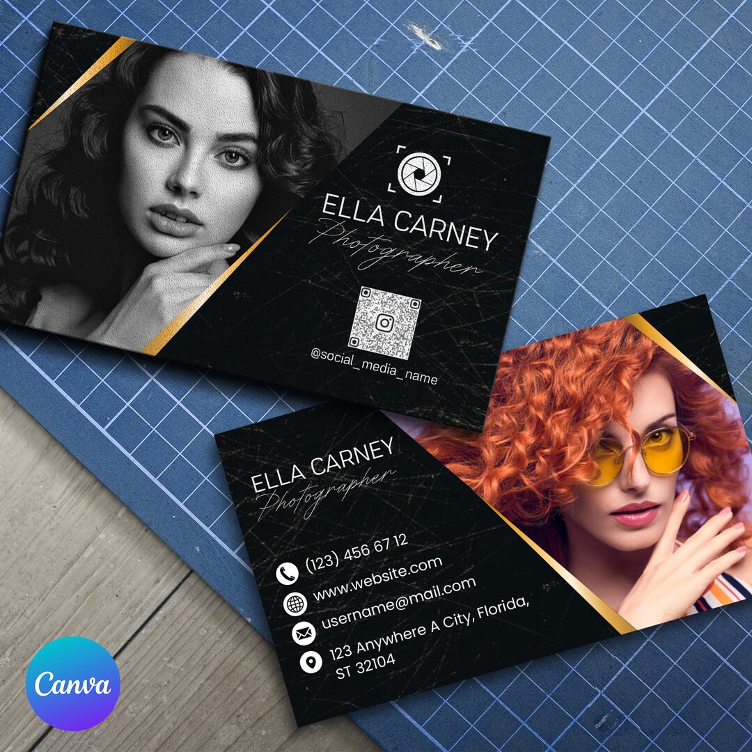 Photography Business Card Template, Wedding Photographer Business Card