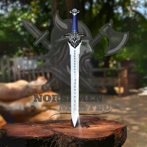 Handmade world of Warcraft Royal Guard sword , Alliance Lion Head Stormwind Anduin Lothar&#39;s Premium Replica