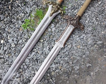 New Pair of CONAN THE BARBARIAN Handmade Atlantean Sword | Stainless Steel Sword | Handmade Sword | Christmas Gift