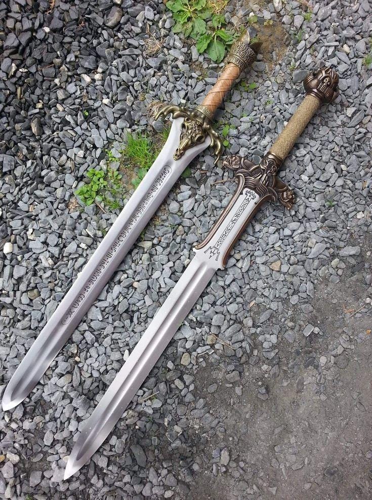 New Pair of CONAN THE BARBARIAN Handmade Atlantean Sword