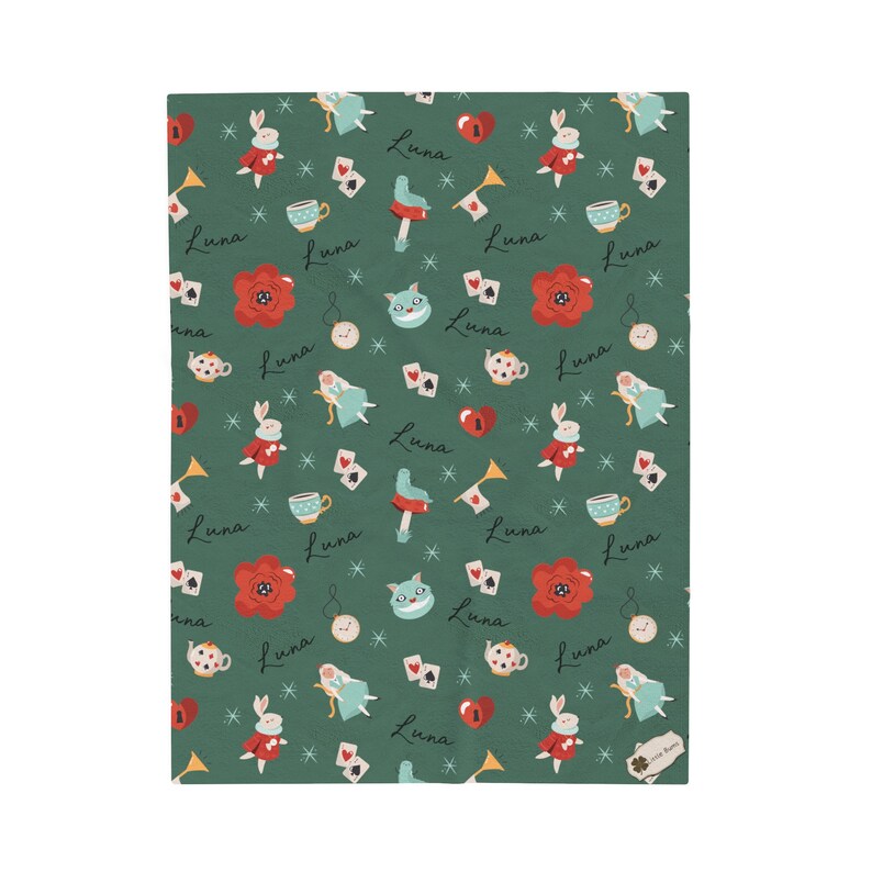 Alice in Wonderland Personalized Custom Blanket, Baby Girl Blanket