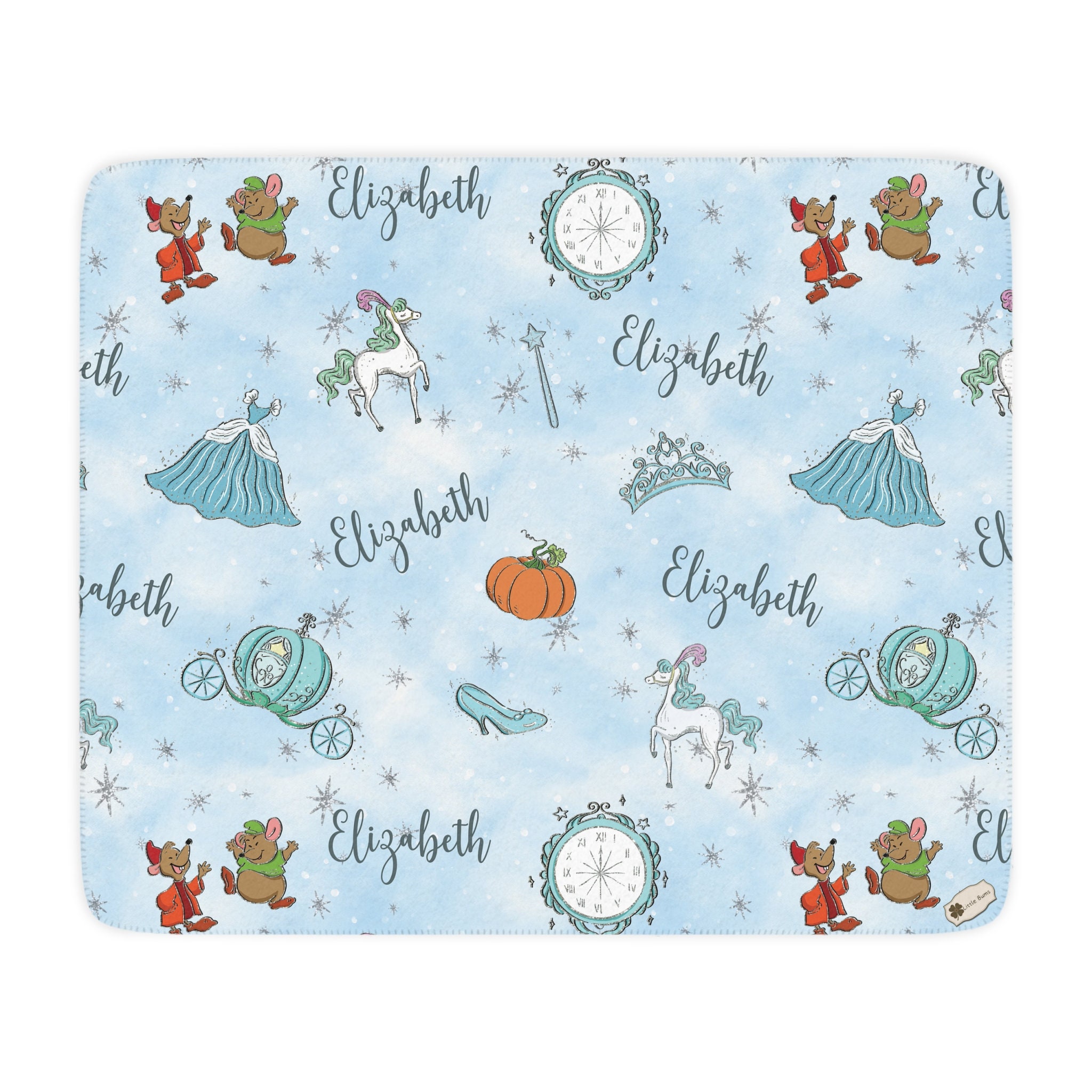 Disney Princess Blanket, Cinderella Blanket, Baby Blanket Custom Name ...