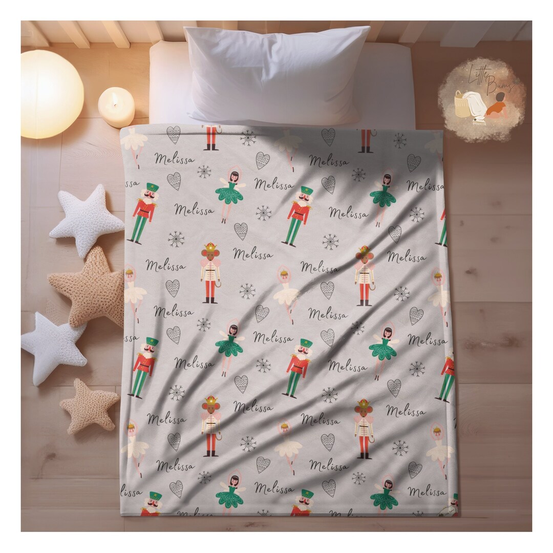Nutcracker Blanket Personalized, Custom Name Blanket, Christmas Gift