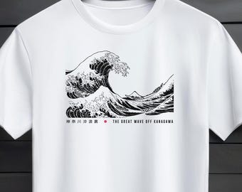 The Great Wave off Kanagawa - Vintage Hokusai Ukiyo-e Tee - Unisex Cotton T-Shirt