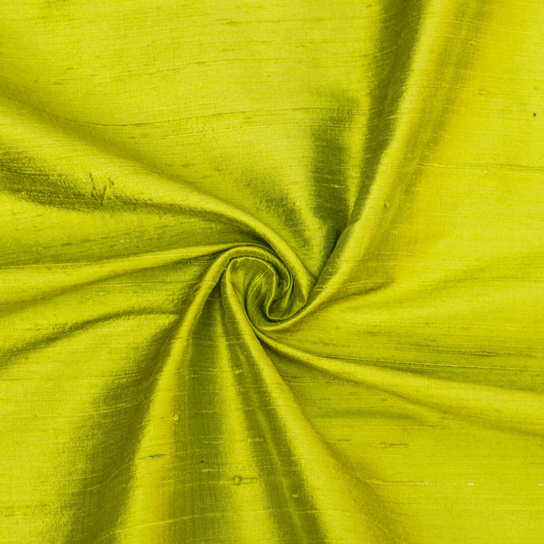 Chartreuse 100 Pure Silk Fabric by the Yard, Pure Silk Fabric, Silk